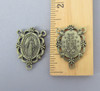Miraculous Medal Scallop Rosary Center BRONZE
