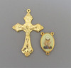 Rosary CENTER & CRUCIFIX Set First 1st Communion GOLD Color