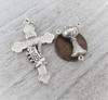 Rosary CENTER & CRUCIFIX First 1st Communion WHITE 1.5"