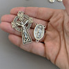 Rosary CENTER & CRUCIFIX 8pc Set ~ Celtic Saint Patrick SILVER