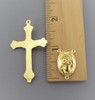 Rosary CENTER & CRUCIFIX & PATER Divine Mercy Jesus GOLD 8pc
