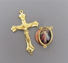 Rosary CENTER & CRUCIFIX & PATER Divine Mercy Jesus GOLD 8pc