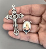 Rosary CENTER & CRUCIFIX & PATER Immaculate Heart MARY 8pc