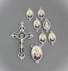 Rosary CENTER & CRUCIFIX & PATER Immaculate Heart MARY 8pc