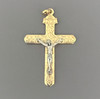 Ornate Rosary CRUCIFIX - Narrow 2" Gold