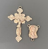 Rosary CENTER & CRUCIFIX Set ~ ROSE GOLD