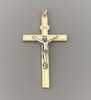 White & Gold Rosary Crucifix 2.25"