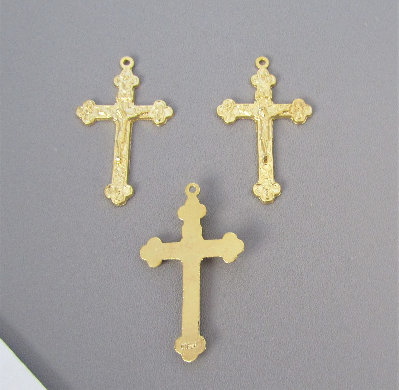 LITURGY Rosary Crucifix 1.5" GOLD -Lot 3