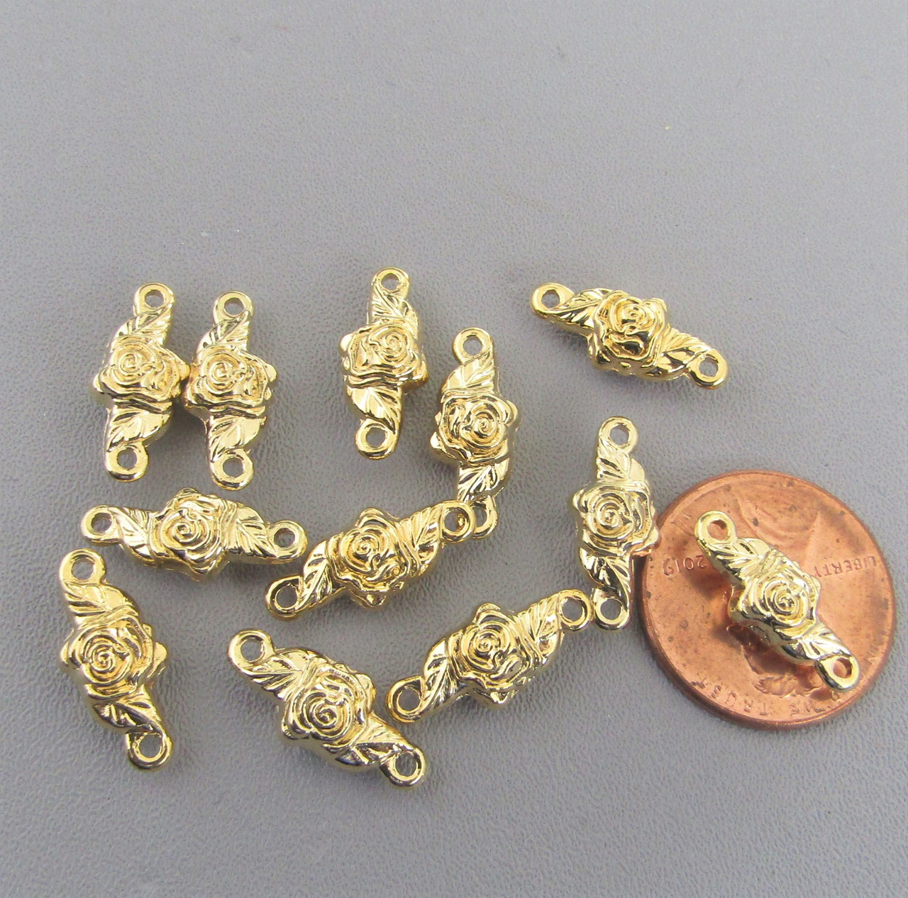 Rose OUR FATHER Beads ~ 12 pkg GOLD