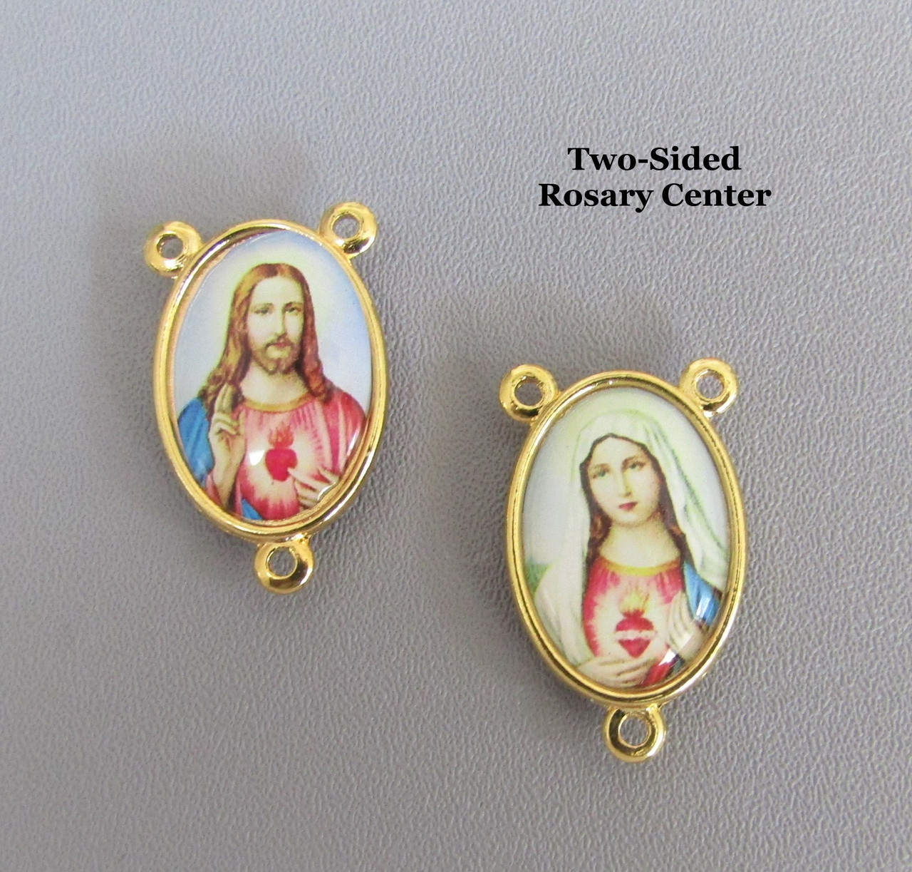 Sacred & Immaculate Heart Center 1" LARGE 2 side GOLD