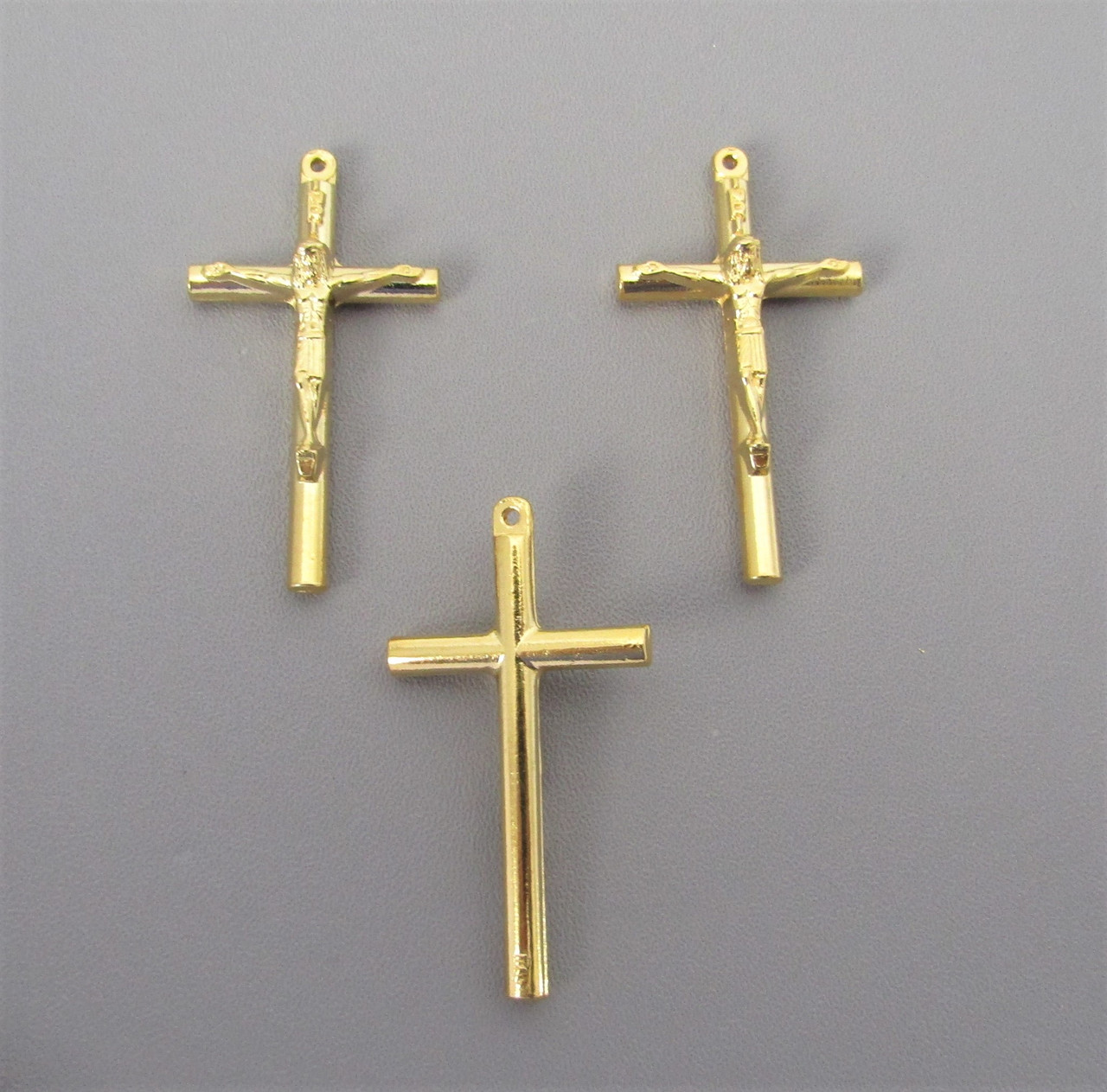 Standard Rosary Crucifix 1.5" Gold - Lot 3
