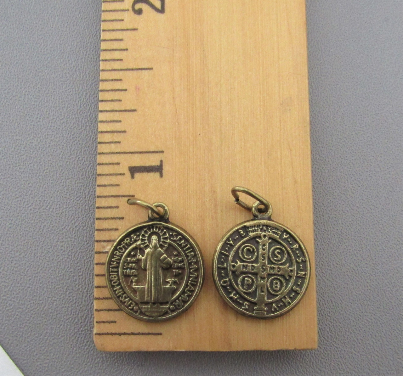 Saint BENEDICT Holy Medal SMALL Bronze ~ Lot 6