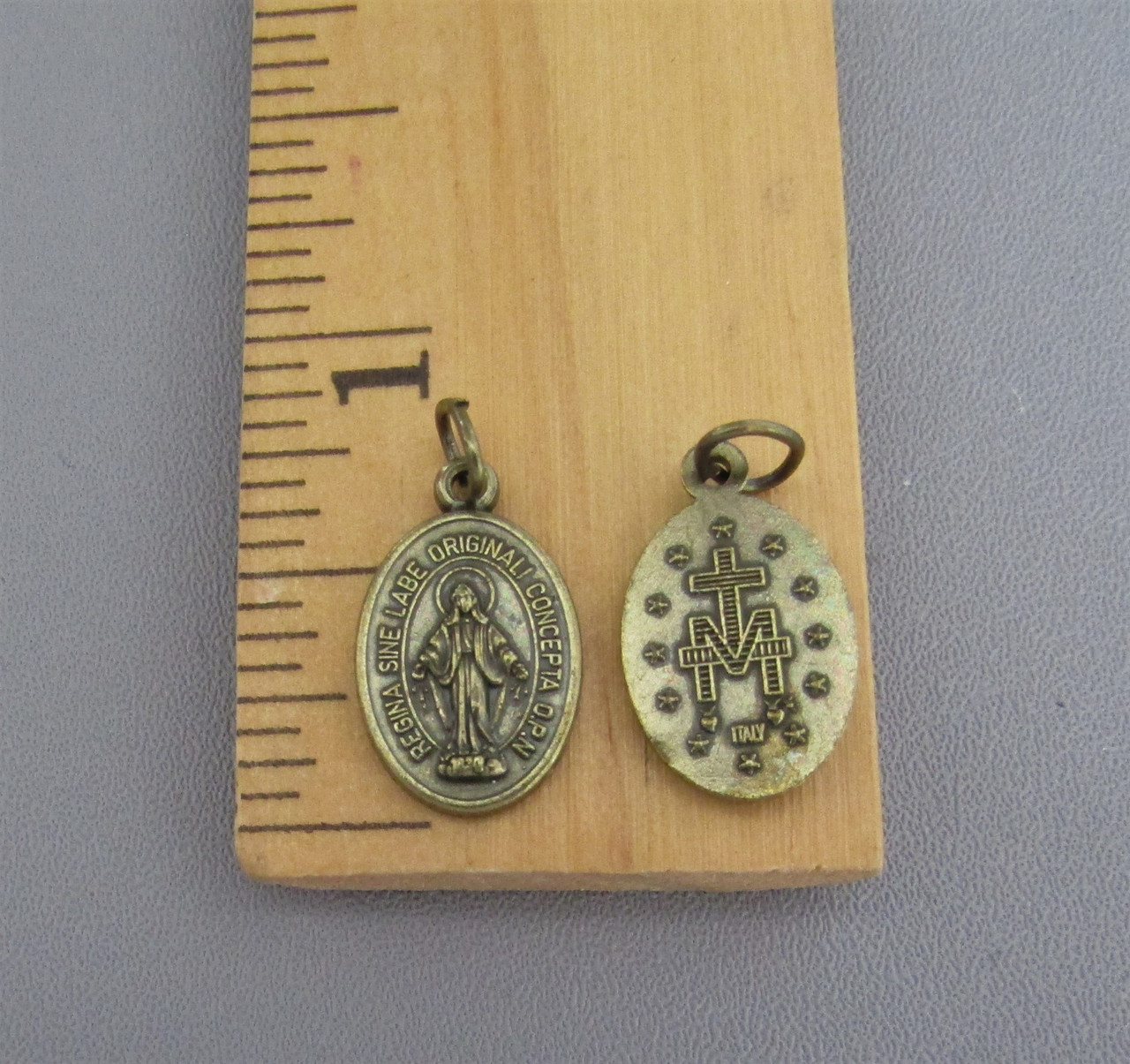Miraculous Medal Charm SMALL Bronze ~ Lot 6