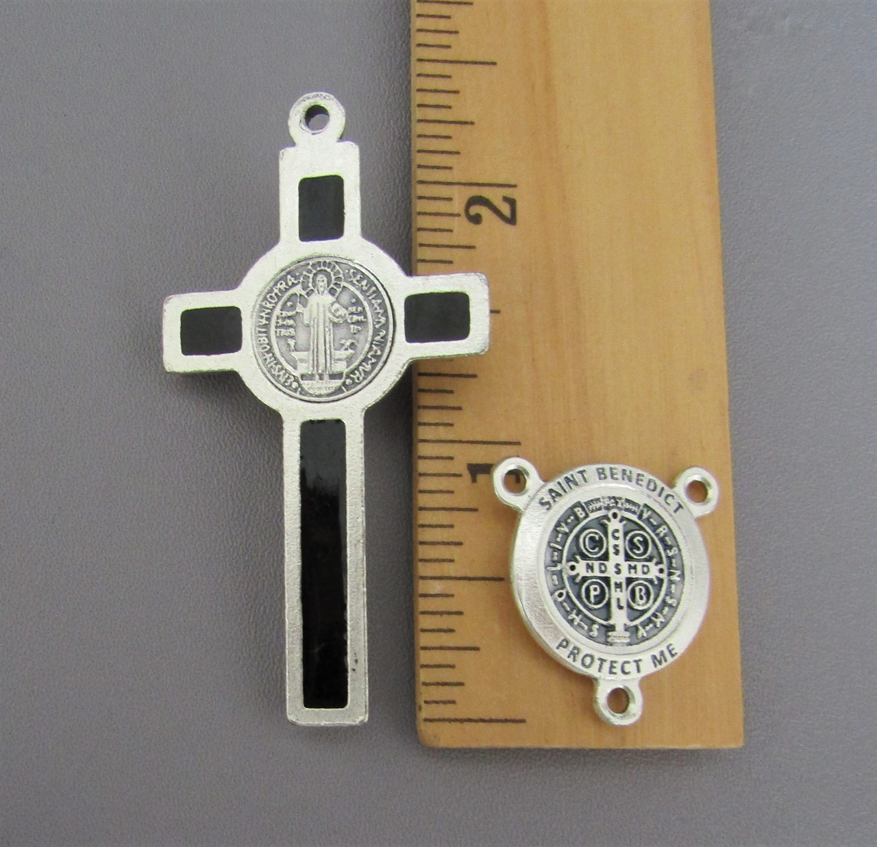 Rosary CENTER & CRUCIFIX Saint Benedict LARGE Black