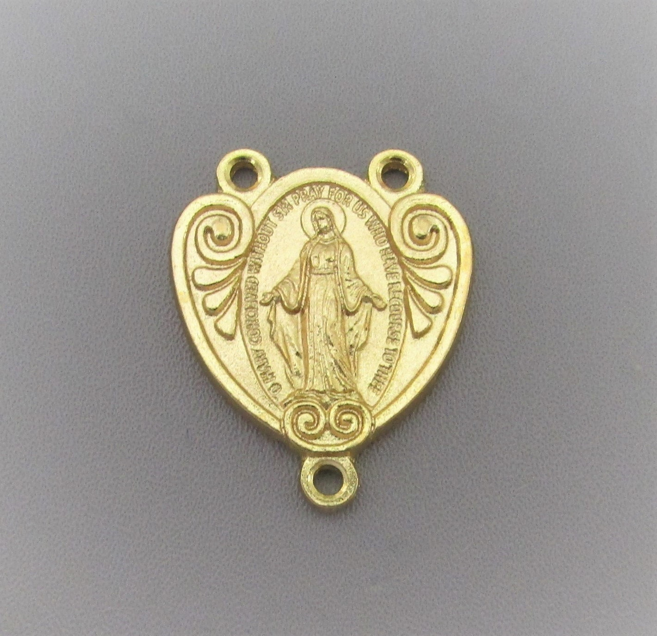 Miraculous Medal Rosary Center Large Gold