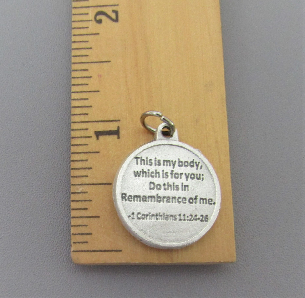 First 1st Communion Chalice Charm ROUND w/ Prayer