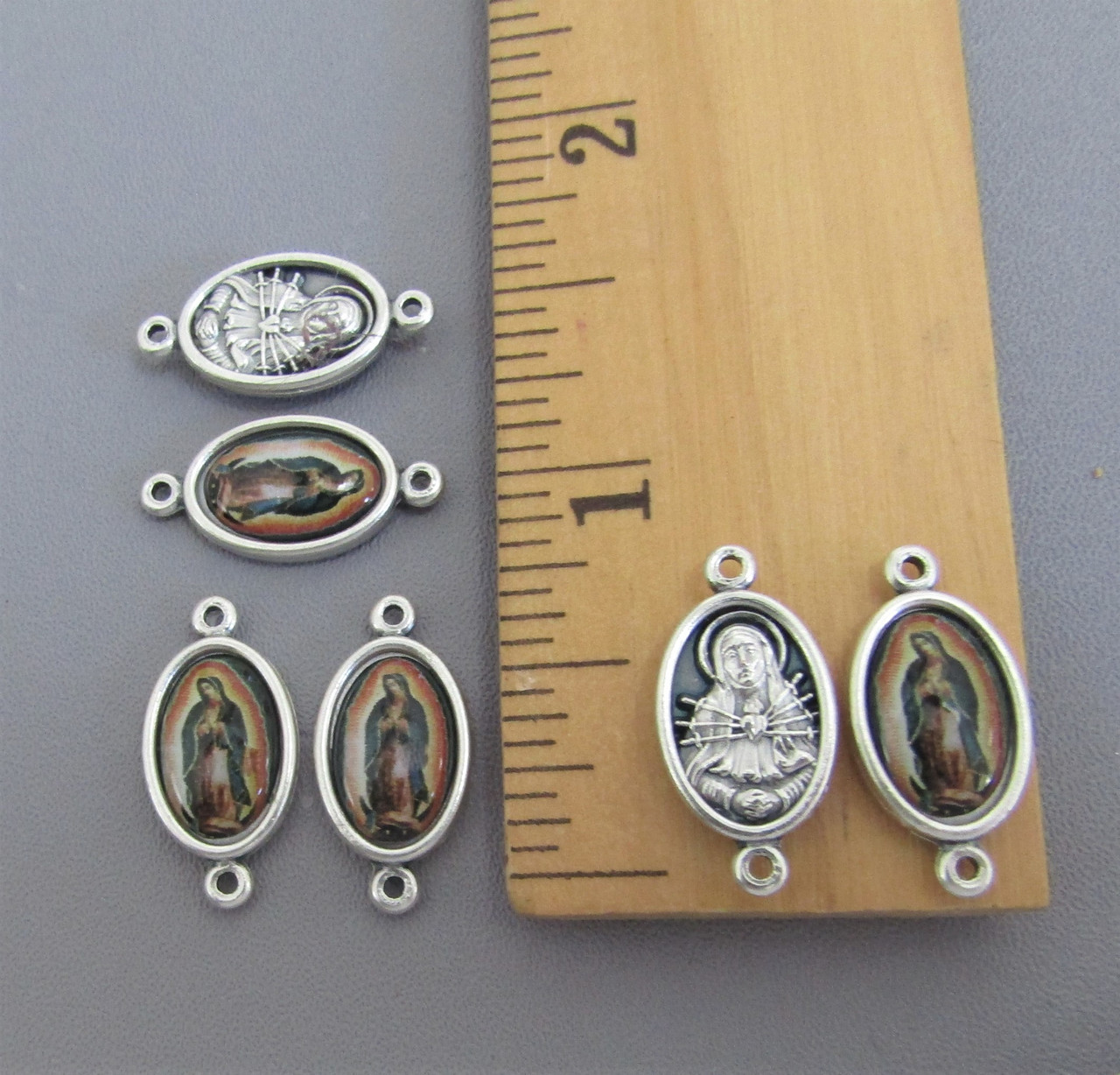 Rosary CENTER & CRUCIFIX & PATER Our Lady of GUADALUPE 8pc