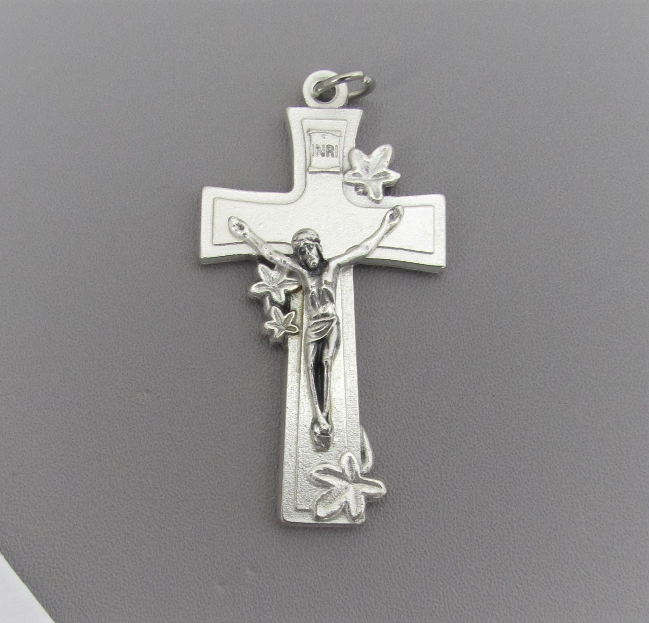 Lily Rosary Crucifix 2"