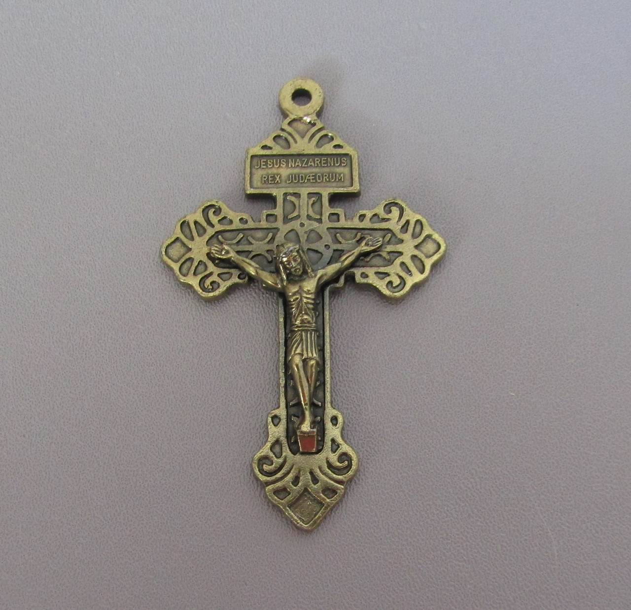 Pardon Rosary Crucifix 2" Bronze