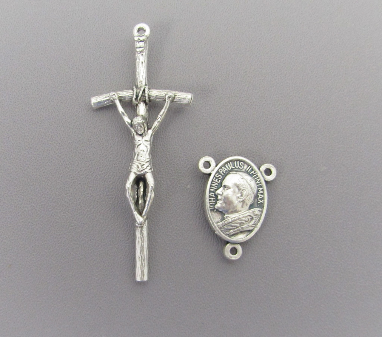 Rosary CENTER & CRUCIFIX Set Pope John Paul II