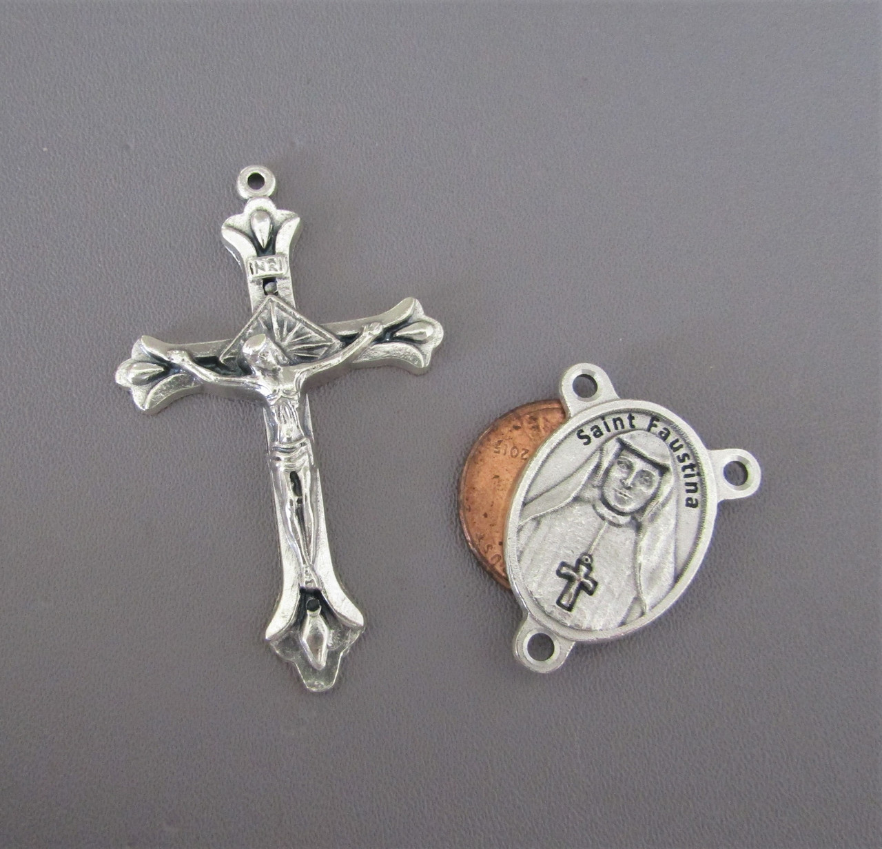 SET Rosary CENTER & CRUCIFIX Divine Mercy Large