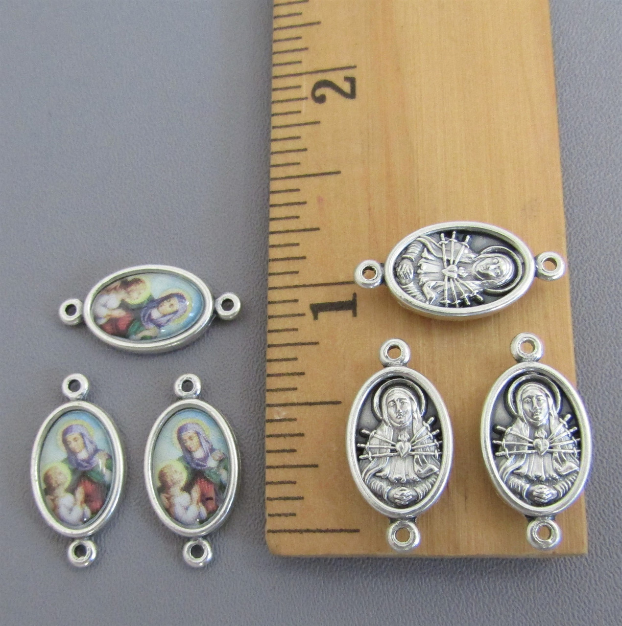 Rosary CENTER & CRUCIFIX & PATER Saint ANNE 8pc