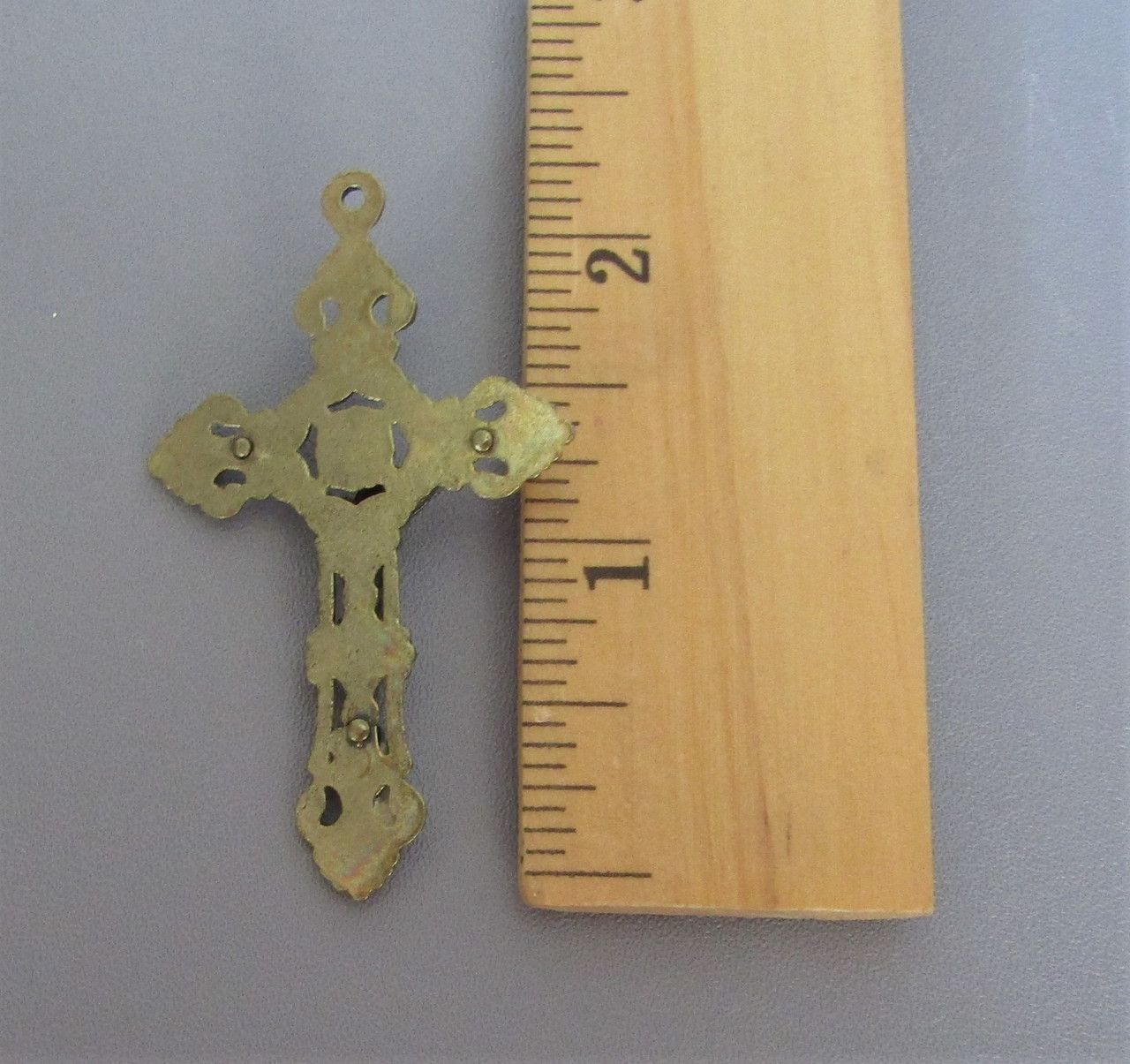 Filigree Rosary Crucifix 2"  Large Bronze