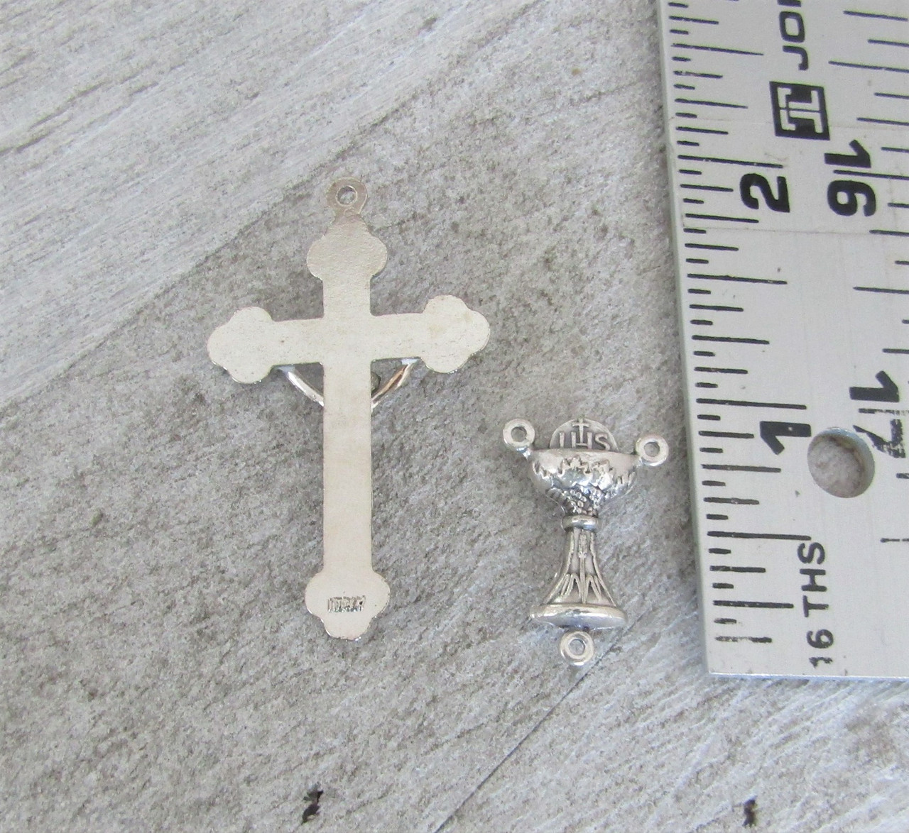 Rosary CENTER & CRUCIFIX First 1st Communion BLUE