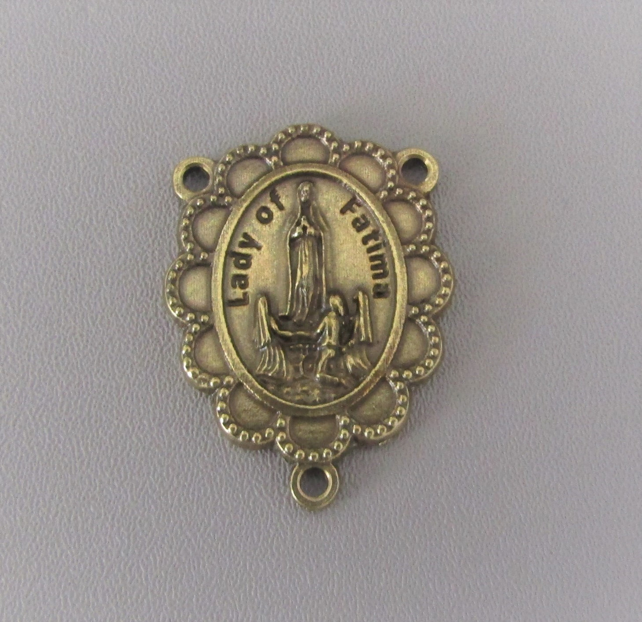 Lady Fatima Scallop Rosary Center BRONZE