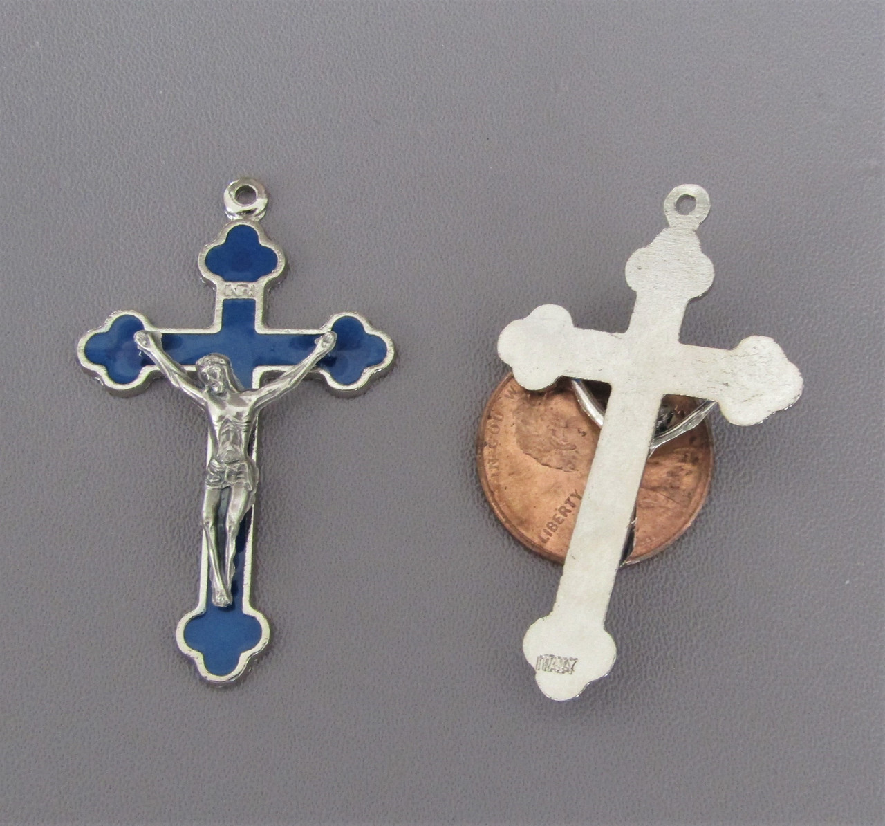 BLUE 1.5" Rosary CRUCIFIX -Lot 3