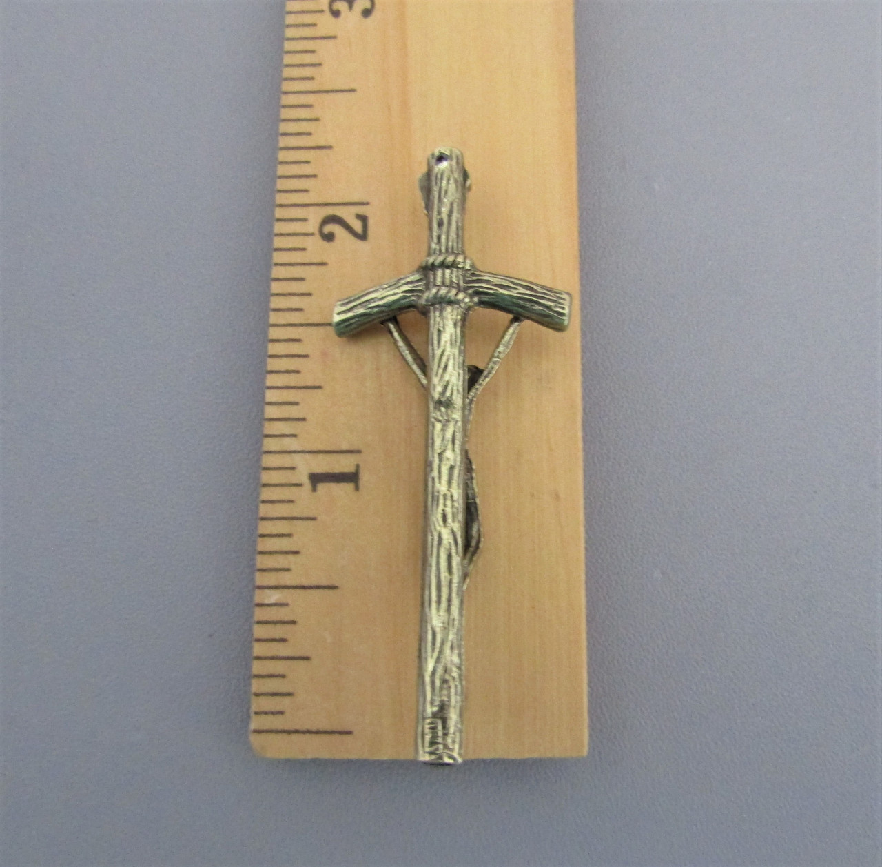 PAPAL Rosary Crucifix 2.25" Large Bronze