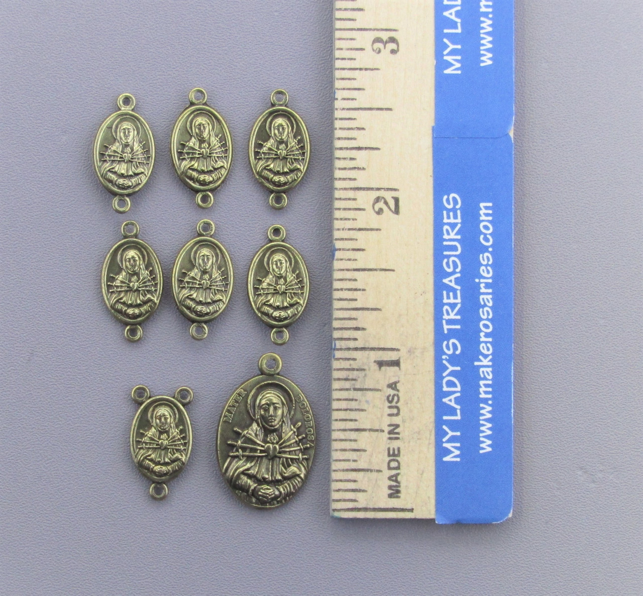 7 Sorrows Dolors Chaplet Set ~ 8 pc Bronze
