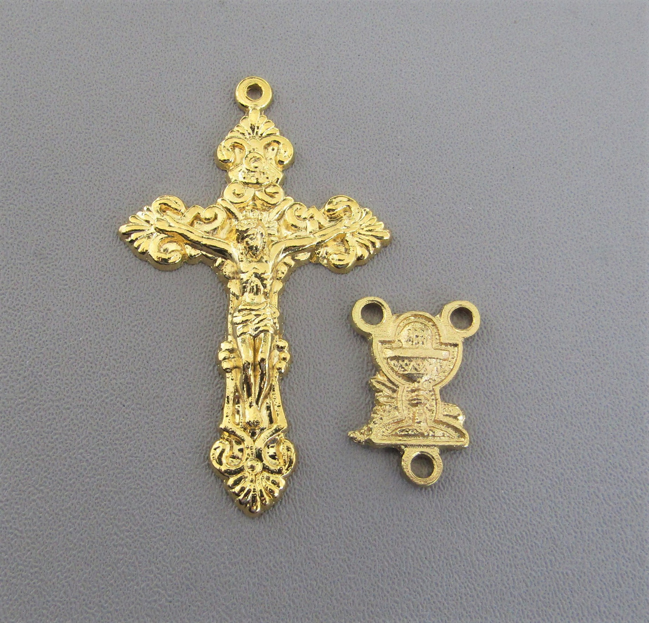 Filigree CENTER & CRUCIFIX First 1st Communion GOLD