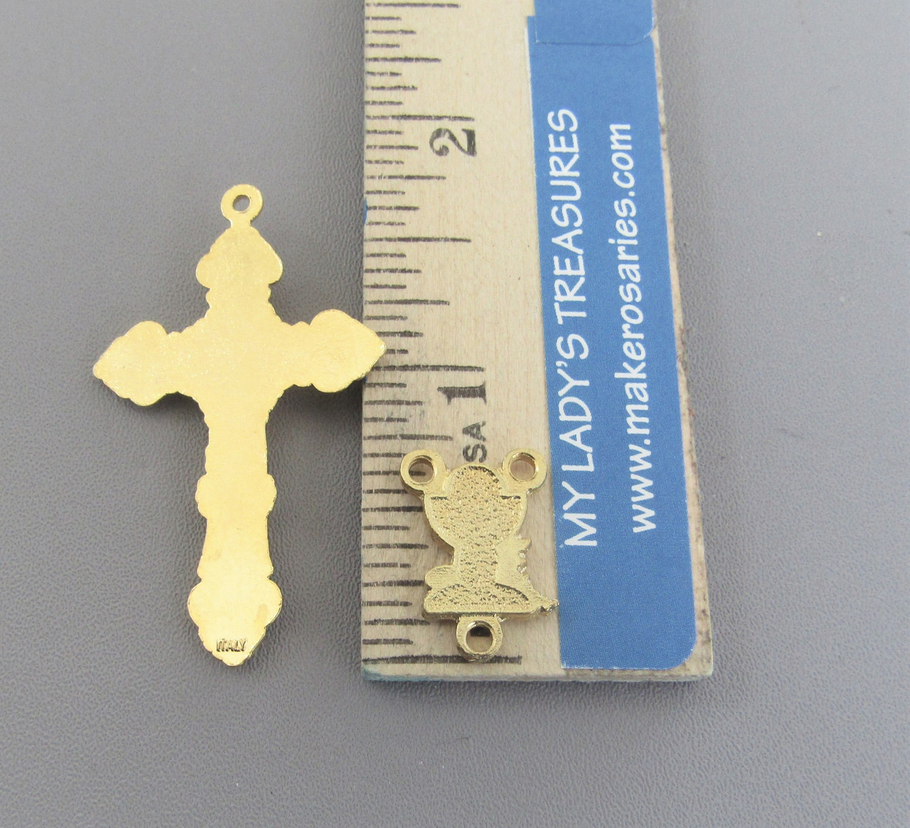 Filigree CENTER & CRUCIFIX First 1st Communion GOLD