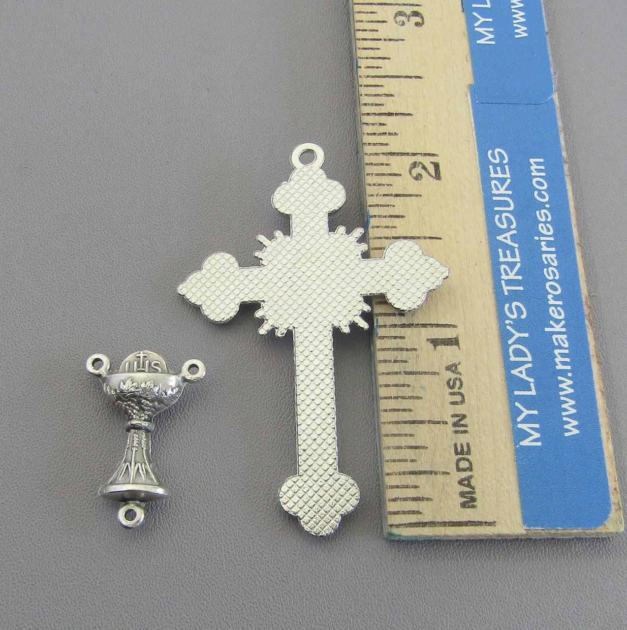 Rosary CENTER & CRUCIFIX First 1st Communion RHINESTONE