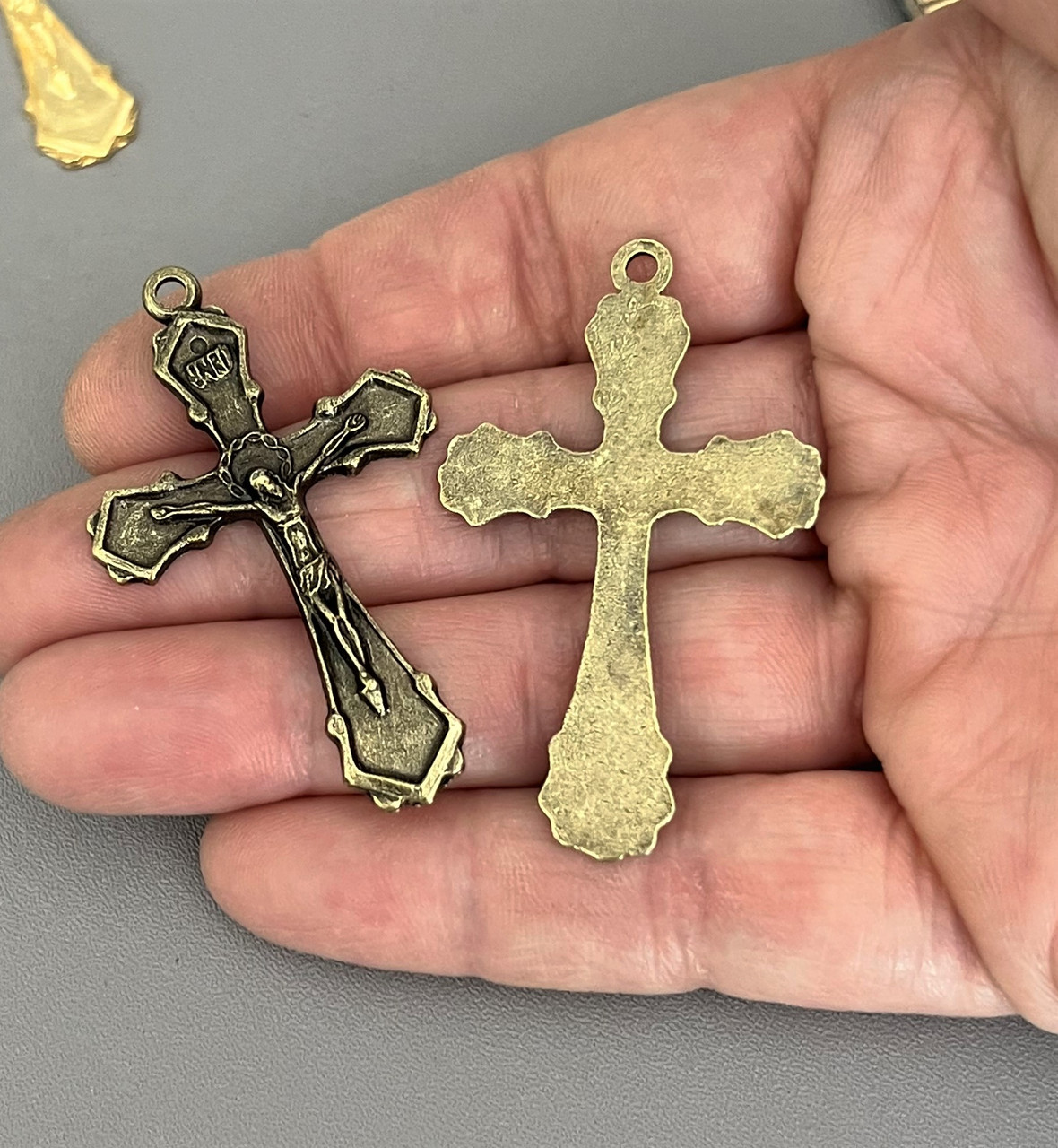 Curved THORN Crucifix BRONZE -Lot 3
