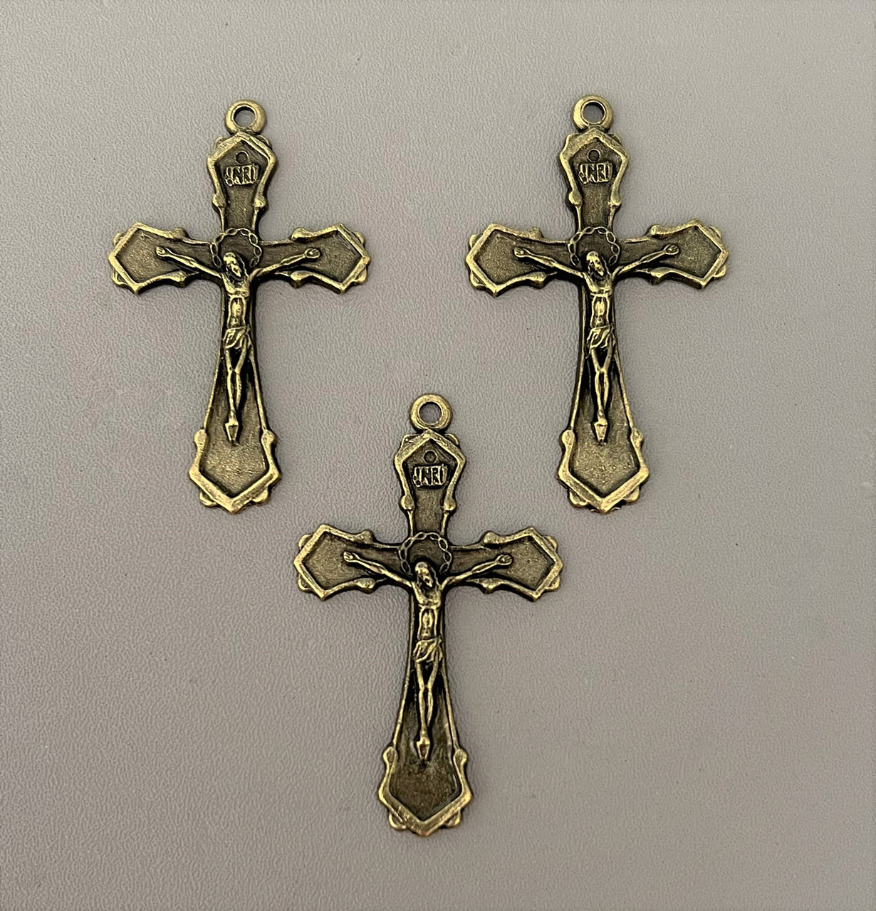 Curved THORN Crucifix BRONZE -Lot 3