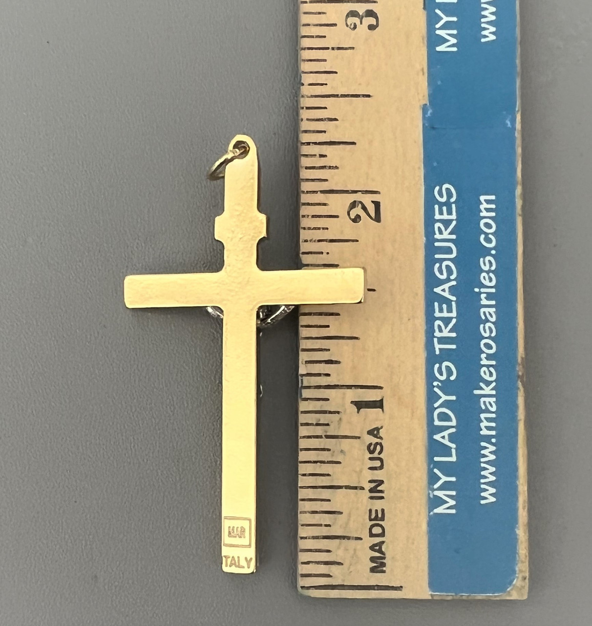 Black & Gold Rosary Crucifix 2.25"