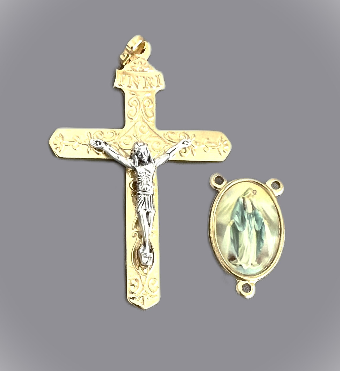Lady GRACE Center &- Heavy Crucifix GOLD