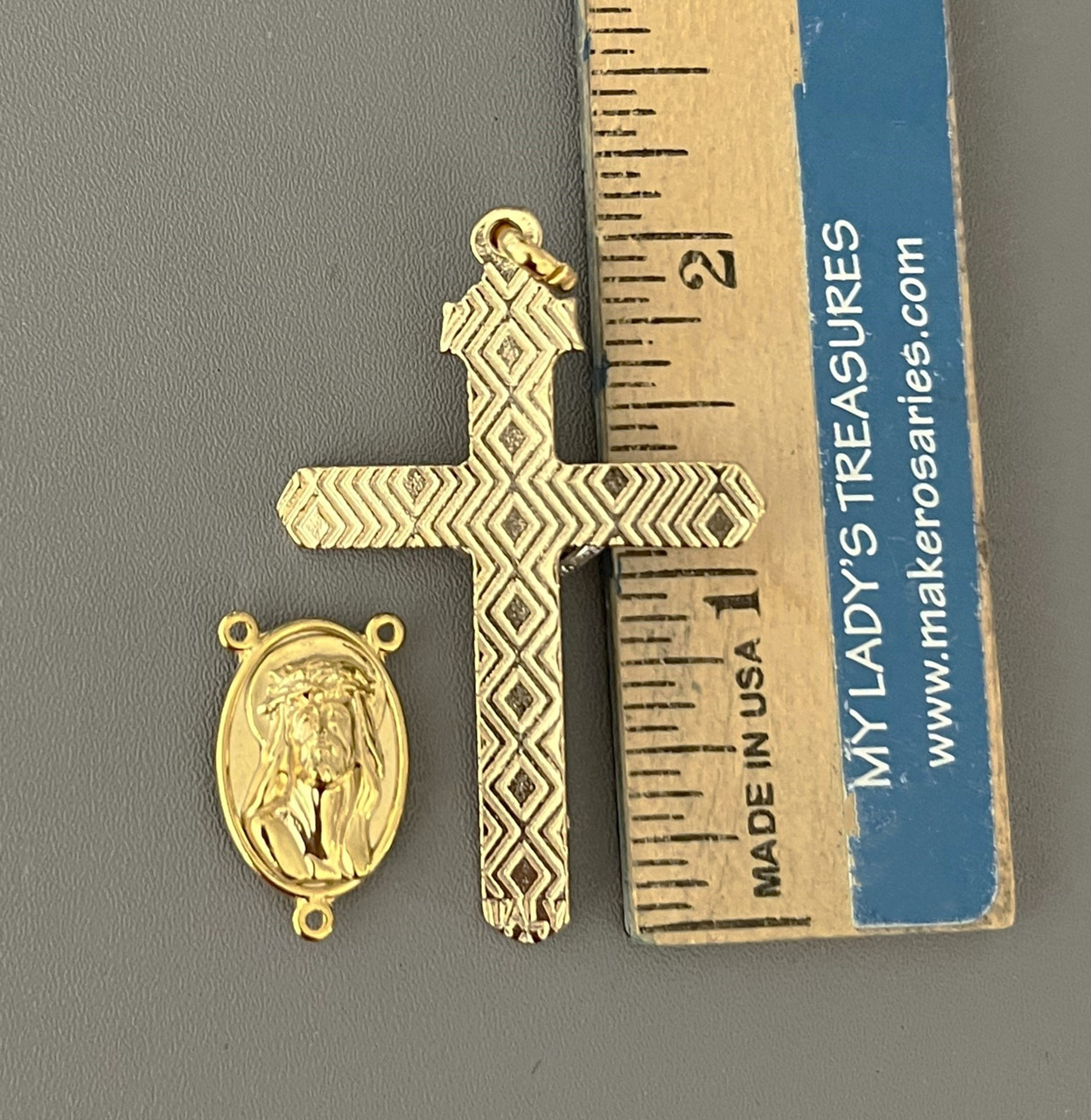 Lady GRACE Center &- Heavy Crucifix GOLD
