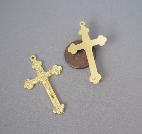 LITURGY Rosary Crucifix 1.5" GOLD -Lot 3