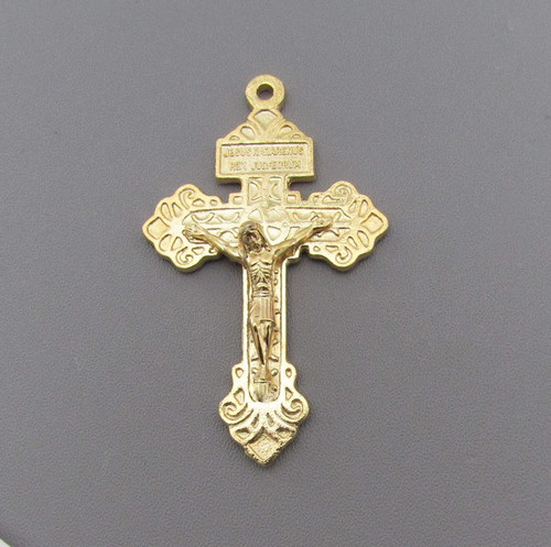 PARDON Rosary Crucifix 2.25" GOLD