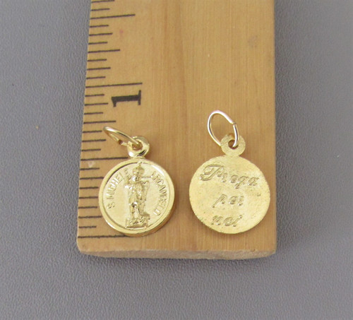 Saint MICHAEL Holy Medal SMALL Gold ~ Lot 6