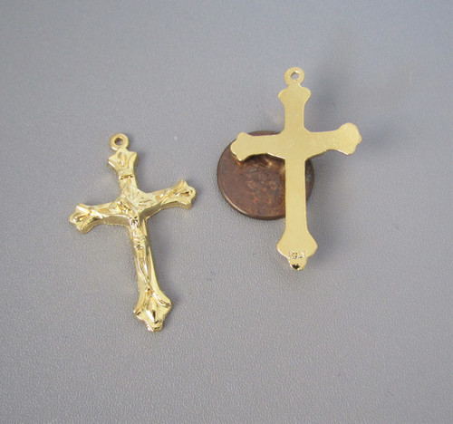 Teardrop Crucifix 1.5" GOLD -Lot 3