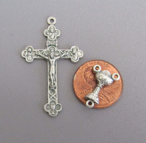 Rosary CENTER & CRUCIFIX Set First 1st Communion