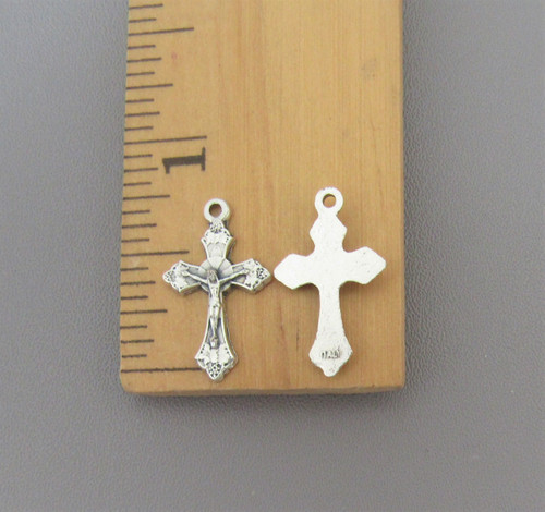 Tiny GRAPE Rosary Crucifix SILVER - Lot 6 