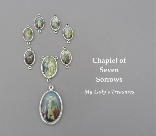7 Sorrows Dolors Chaplet Set ~ 8 pc COLOR