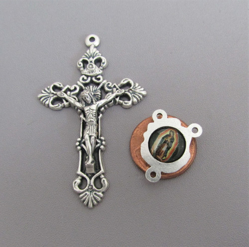 Rosary CENTER & CRUCIFIX & PATER Our Lady of GUADALUPE 8pc