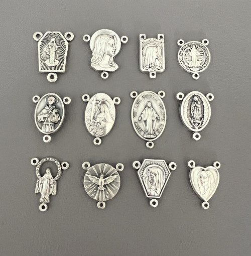 Set 12 SILVER Rosary Centerpieces