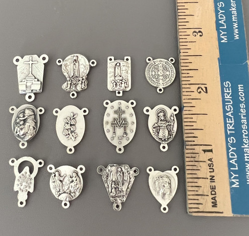 Set 12 SILVER Rosary Centerpieces